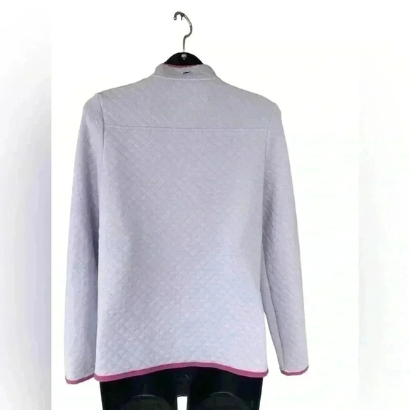 Vineyard Vines women’s Diamond Quilted pullover sweater lavender button up sz S - Picture 2 of 7